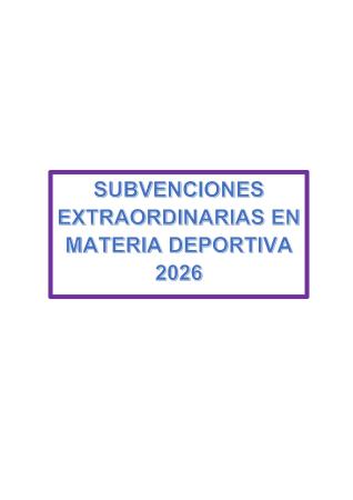 Image SUBVENCIONES EXTRAORDINARIAS EN MATERIA DEPORTIVA
