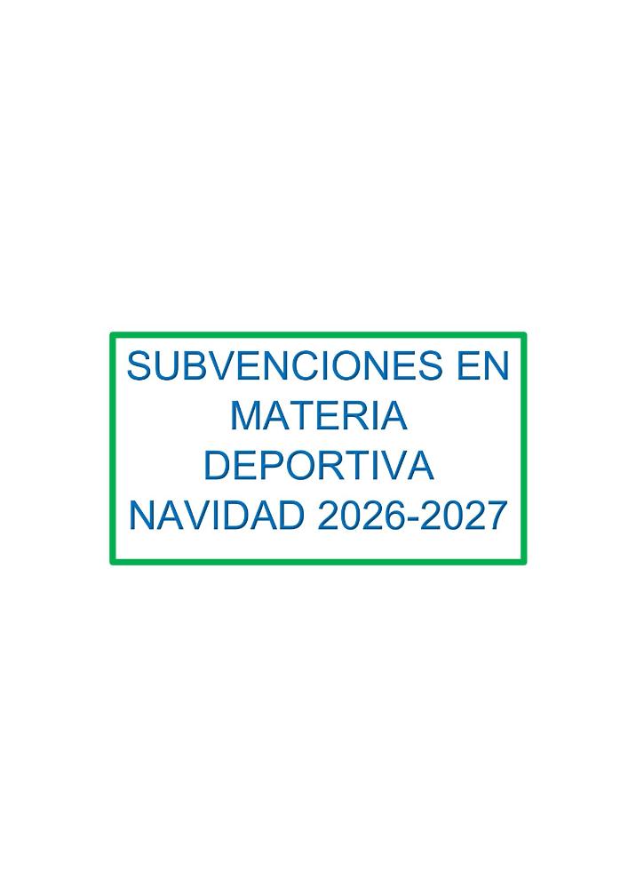 Imagen SUBVENCIONES EN MATERIA DEPORTIVA NAVIDAD 2026-2027