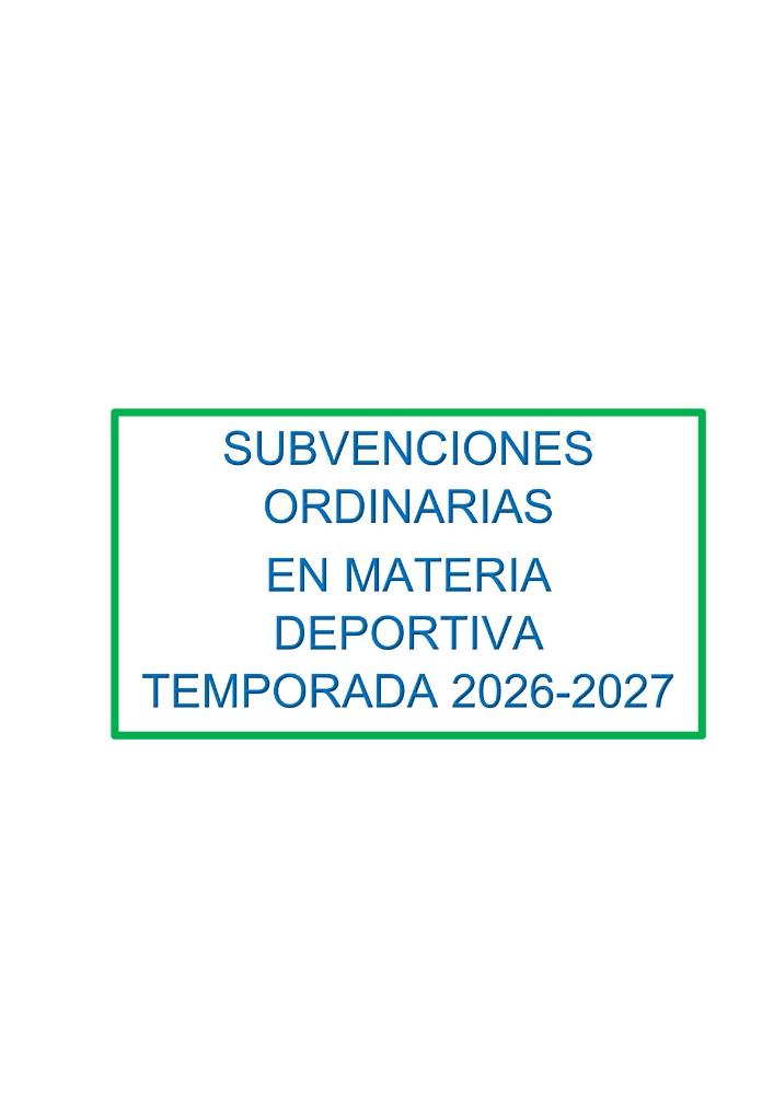 Imagen SUBVENCIONES ORDINARIAS EN MATERIA DEPORTIVA TEMPORADA 2026-2027