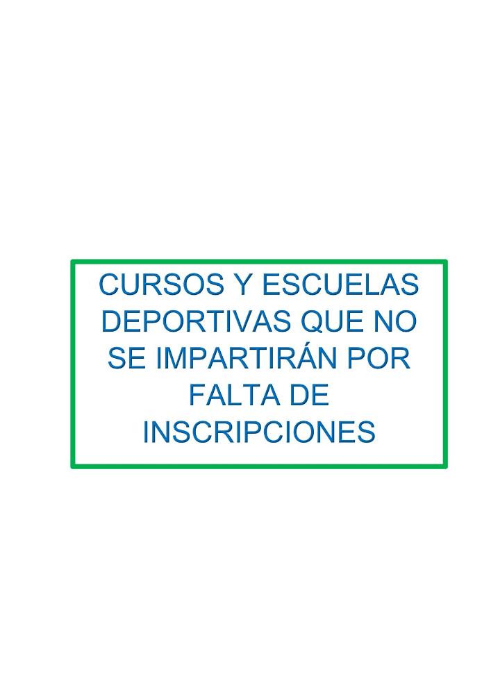 Imagen Informe de situación de cursos y escuelas deportivas 2026-2027 suspendidos por falta de inscripciones
